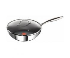 Tefal Wok-Pfanne, Induktion, »HERITAGE«, silberfarben, Unisex, silberfarben/schwarz