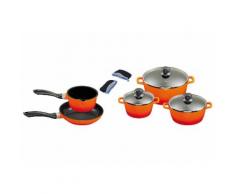 Aluguss-Kochtopfset, mit gratis Henkelpads, KING (10tlg.), orange, Unisex, orange