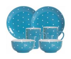 Ritzenhoff & Breker Frühstück-Set, Keramik, 6 Teile, »PINTO«, blau, Unisex, blau/weiß