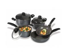 Set: Kochtopfset, Stoneline (8tlg.), schwarz, Unisex, schwarz