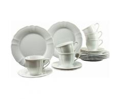 CreaTable Kaffeeservice, Porzellan, »Flora« (18-teilig), weiß, Unisex, weiß