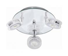 Eglo LED Deckenleuchte, Badleuchte, »AGUEDA«, silberfarben, Unisex, chromfarben, weiß lackiert