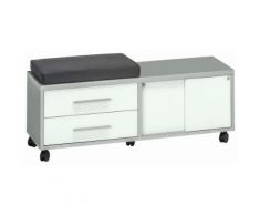 Maja Möbel Rollcontainer »Set+ 1674«, grau, platingrau/Weißglas