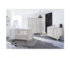 Pinolino Babyzimmer Set (3-tlg) Kinderzimmer »Line« extrabreit groß, grau, Unisex, eiche/grau
