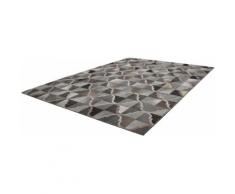 Fell-Teppich, Kayoom, »Lavish 310«, Patchwork-Leder, handgewebt, grau, Grau