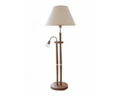 LED-Stehleuchte mit Leseleuchte, in 3 Farben, Laue, beige, Unisex, Eiche/messing