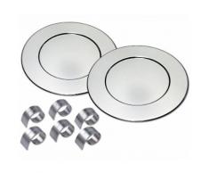 CHG Platzteller-Set incl. 6 Serviettenringe, silberfarben, Unisex, silberfarben