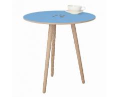andas Beistelltisch »Handy«, mit praktischen Grifflöchern, white oak, blau, Laminat lightskyblue