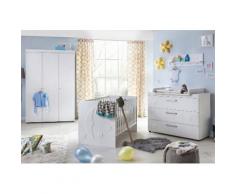 Komplettzimmer »Basel« Babybett + Wickelkommode + Kleiderschrank, (3-tlg.), in weiß matt, weiß, matt weiß
