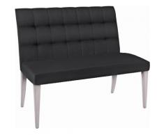 SELVA 2-Sitzer Polsterbank »Eliza« Modell 1397, Massivholzgestell in cremeweiß Vintage, schwarz, Leder Linea DARK