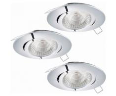 Eglo LED Einbauleuchte, 3er Set, »TEDO1«, silberfarben, Unisex, chromfarben