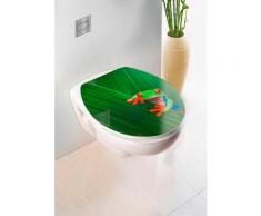 Wenko WC-Sitz Hochglanz Acryl Frog, Absenkautomatik, Fix-Clip Hygiene Befestigung, bunt, Mehrfarbig