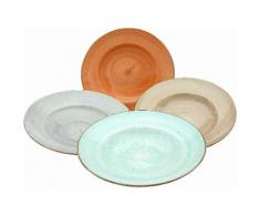 CreaTable CREATABLE Pastateller, Porzellan, 27 cm, 4-teilig, »VINTAGE NATURE«, bunt, Unisex, terra, stein, aqua, schlamm