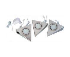 Nino LED-Unterbauleuchte, 3er Set., »DREIECK«, silberfarben, Unisex, chromfarben
