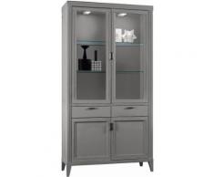 SELVA Vitrinenschrank »Eliza« Modell 7394, in edler Vintage Optik, grau, Taupe grau Vintage