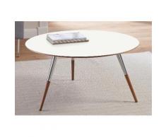 andas Couchtisch »stick« mit Chrom Detail an den Beinen, weiß, walnut Laminat weiß