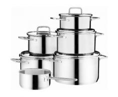 Kochtopf-Set, Edelstahl, Induktion, 11 Teile, silberfarben, Unisex, silberfarben
