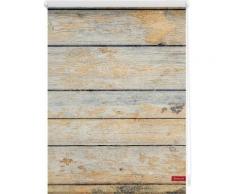 Seitenzugrollo, Lichtblick, »Klemmfix Dekor Bretter Shabby«, Lichtschutz, Fixmaß, ohne Bohren, braun, braun