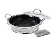 STONELINE® Servierpfanne, Edelstahl, Induktion, silberfarben, Unisex, silberfarben/schwarz