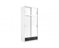 Schlafwelt Kleiderschrank, 2-türig, grau, mit Schubkästen