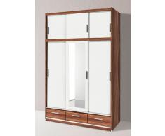 Schlafwelt Kleiderschrank, 3-türig, braun, mit Schubkästen