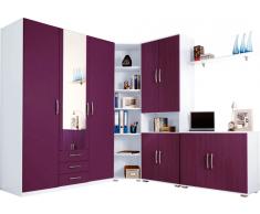 Schlafwelt Jugendzimmer (5-tlg.), lila, 3-türig