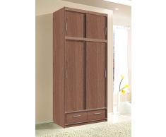 Schlafwelt Kleiderschrank, 2-türig, braun, mit Schubkästen
