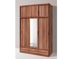 Schlafwelt Kleiderschrank, 3-türig, braun, mit Schubkästen