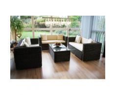 Luxus Poly-Rattan Sofa-Garnitur RomV, 2+2+2 ~ Variantenangebot