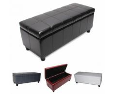 Aufbewahrungs-Truhe Sitzbank Kriens, LEDER, 112x45x45cm ~ Variantenangebot