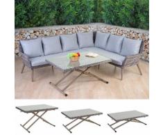 Luxus Poly-Rattan-Garnitur Bilbao, Premium Lounge-Esstisch-Set Gartengarnitur, Alu-Gestell ~ Variantenangebot