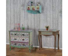 Telefontisch Carolina, Beistelltisch Kosmetiktisch, Shabby-Look Vintage, 80x80x38cm ~ Variantenangebot