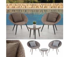 Luxus Poly-Rattan-Garnitur Madrid, Premium Lounge-Set Gartengarnitur, Alu-Gestell ~ Variantenangebot