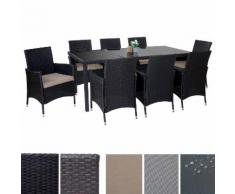 Poly-Rattan-Garnitur Terni, Garten Sitzgruppe Tisch + 8 Sessel, Alu ~ Variantenangebot