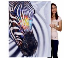 Ölgemälde Zebrakopf, 100% handgemaltes Wandbild Gemälde XL, 90x120cm ~ Variantenangebot