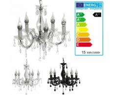 LED-Kronleuchter HW154, Hängeleuchte Lüster, 5-flammig 15W EEK A++ ~ Variantenangebot