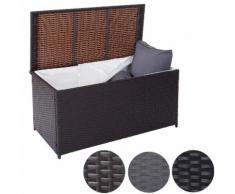 Poly-Rattan Kissenbox Barry, Truhe Auflagenbox Gartenbox, L schwarz ~ Variantenangebot