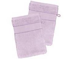 2er-Pack buttinette Walk-Frottier-Waschhandschuh, flieder