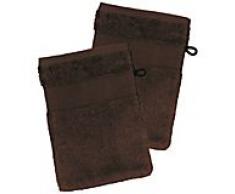 2er-Pack buttinette Walk-Frottier-Waschhandschuh, dunkelbraun