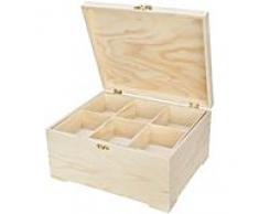 Sortierbox aus Holz, mit Sortierfach, 30 x 25 x 15 cm