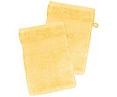 2er-Pack buttinette Walk-Frottier-Waschhandschuh, hellgelb