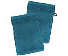 2er-Pack buttinette Walk-Frottier-Waschhandschuh, petrol