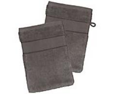 2er-Pack buttinette Walk-Frottier-Waschhandschuh, dunkelgrau