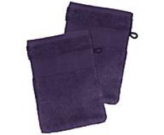 2er-Pack buttinette Walk-Frottier-Waschhandschuh, lila