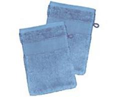 2er-Pack buttinette Walk-Frottier-Waschhandschuh, blau