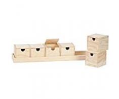 Sortierboxen mit Holztablett, 50,8 cm, 6 Boxen