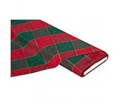 Tischwäsche-Jacquard "Weihnachts-Karo", grün/weinrot
