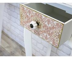 My Flair Paisley Telefontisch antik weiß, Paisley-Muster, Shabby-Chic, Landhausstil, 4309PG