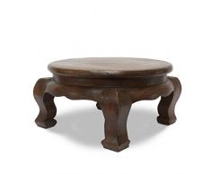 Opiumtisch Dunkel Braun Tisch Beistelltisch Holztisch Nachttisch Blumenhocker Hocker Couchtisch Rund 30cm Ø