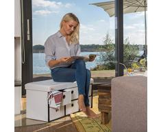 Relaxdays faltbare Sitzbank mit Stauraum in 6 entnehmbaren Fächern HBT: 38 x 76 x 38 cm Sitztruhe aus Kunstleder zum Falten mit Aufbewahrung Ottomane mit entnehmbaren Körben Sitzhocker, weiÃ